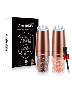 Molinillos Eléctricos de Sal y Pimienta AmuseWit Cobre 2 Piezas