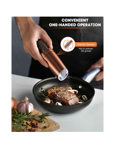 Molinillos Eléctricos de Sal y Pimienta AmuseWit Cobre 2 Piezas 2