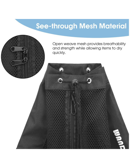 Bolsa de Natación WANDF Mochila de Malla 32x48cm 15L