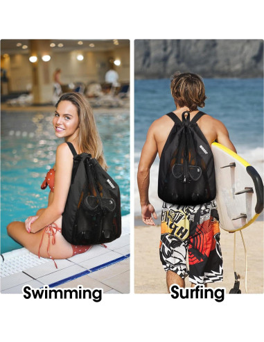 Bolsa de Natación WANDF Mochila de Malla 32x48cm 15L