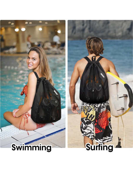 Bolsa de Natación WANDF Mochila de Malla 32x48cm 15L