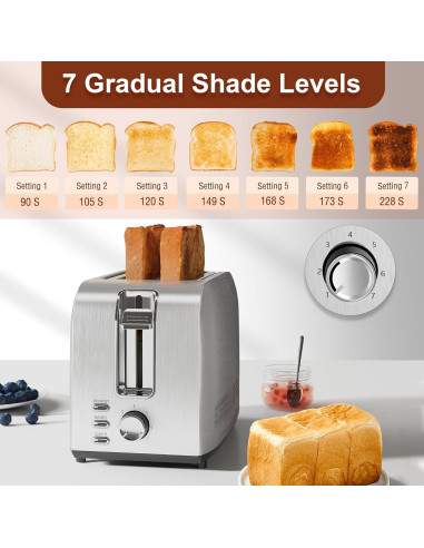Tostadora Runnatal 2 Rebanadas Acero Inoxidable 800W 7 Niveles