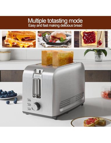Tostadora Runnatal 2 Rebanadas Acero Inoxidable 800W 7 Niveles