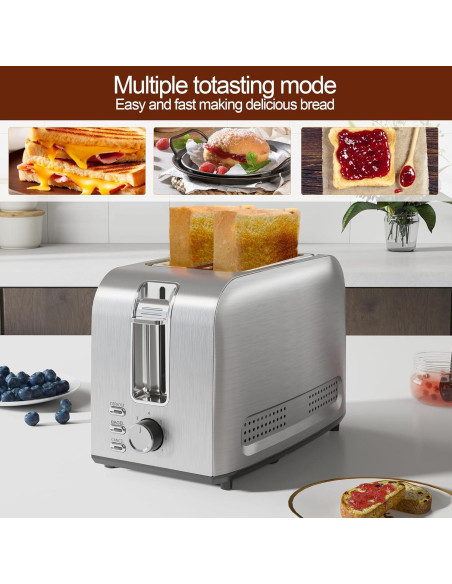 Tostadora Runnatal 2 Rebanadas Acero Inoxidable 800W 7 Niveles