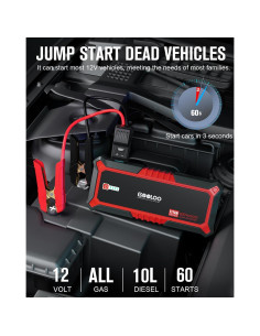 GOOLOO Arrancador de Batería 4000A 12V Rojo para Coche 2