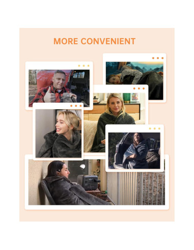 Manta Calentada Eléctrica Jartoo 152x127cm Gris 24V Infrarrojos