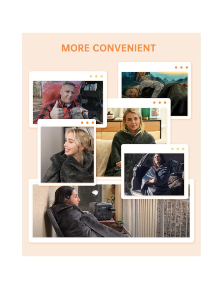 Manta Calentada Eléctrica Jartoo 152x127cm Gris 24V Infrarrojos