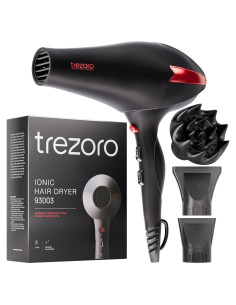 Secador de Pelo Profesional Trezoro 2200W con Difusor Negro