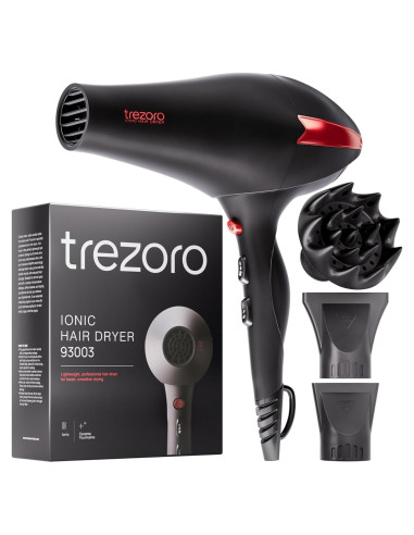 Secador de Pelo Profesional Trezoro 2200W con Difusor Negro