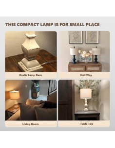 Lámpara de Mesa Vintage PoKat 52 cm Beige Antiguo 2