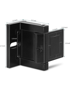 Cerradura de Puerta Reforzada JIADAXIN - Aluminio Negro 2