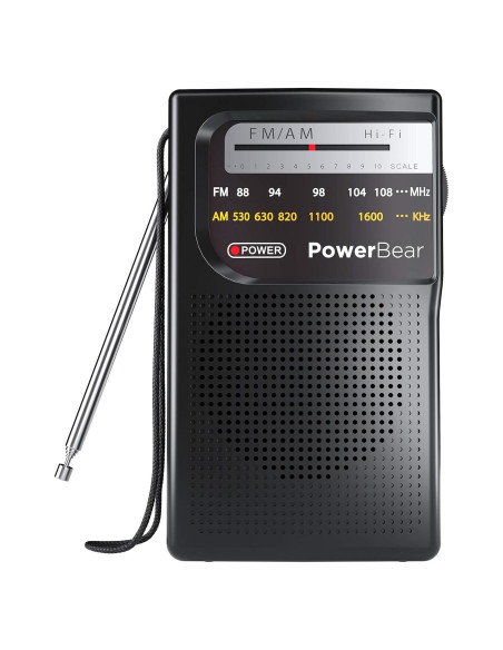 Radio Portátil PowerBear PB-PR-01 AM/FM con Auriculares
