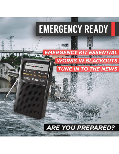 Radio Portátil PowerBear PB-PR-01 AM/FM con Auriculares