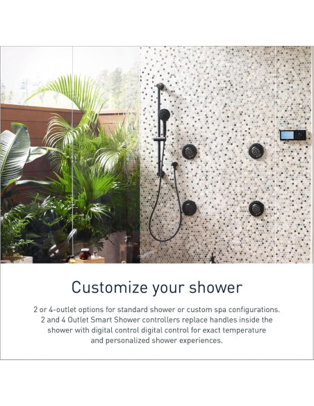 Controlador de Ducha Digital Moen TS3302BL 2 Salidas Negro Mate