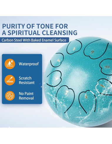 Tambor de Lluvia URBANVISTA 15.24 cm 8 Notas Malachita