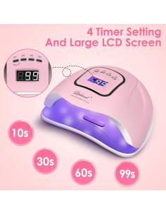 Lámpara de Uñas UV LED Liteland 150W con 4 Temporizadores 2