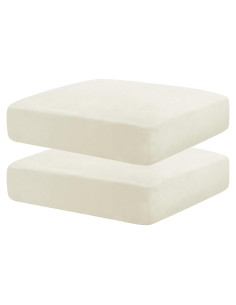 Fundas de Cojín de Terciopelo Elástico MAXIJIN Beige (2 Piezas)