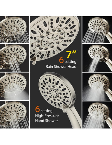 Ducha de Lluvia AquaDance 7" Alta Presión 6 Configuraciones