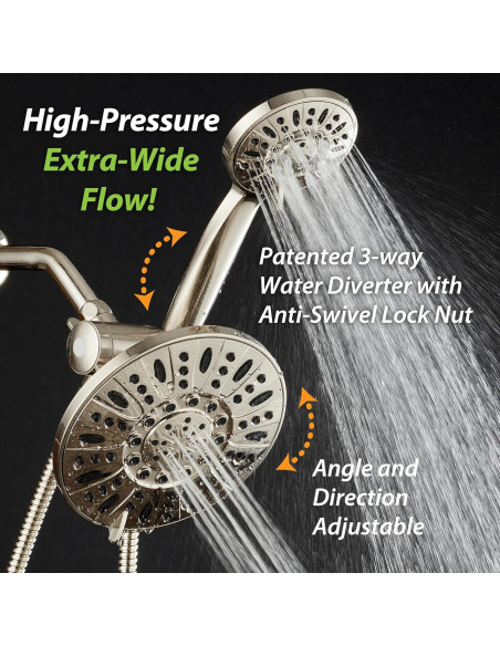 Ducha de Lluvia AquaDance 7" Alta Presión 6 Configuraciones