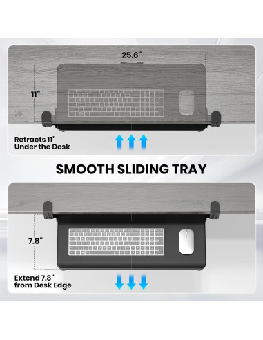 Bandeja de Teclado Bajo Escritorio Xyndyx 65 x 30 cm Ajustable