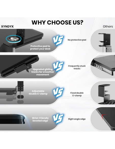 Bandeja de Teclado Bajo Escritorio Xyndyx 65 x 30 cm Ajustable Bandeja de Teclado Bajo Escritorio Xyndyx 65 x 30 cm Ajustable