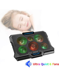 Base de Enfriamiento para Laptop LIANGSTAR 15.6-17" 6 Ventiladores RGB 2