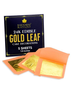 Hoja de Oro Comestible 24K Barnabas Blattgold - 5 Unidades 38mm