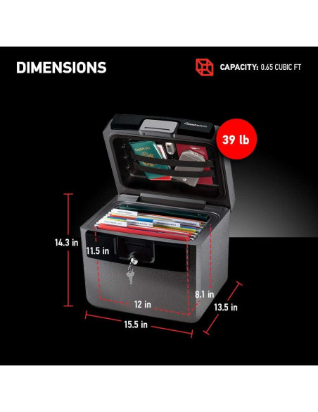 Caja Fuerte SentrySafe HD4100 a Prueba de Fuego y Agua 17.6 kg