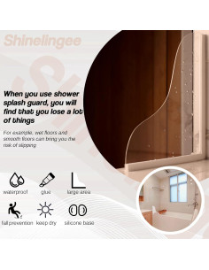 Guardias de Salpicaduras de Ducha Shinelingee 2 Piezas 2