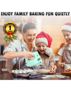 Batidora de Mano Eléctrica GUALIU Verde 5 Velocidades Acero Inoxidable 2