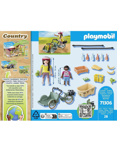 Bicicleta de Carga Playmobil 71306 con Canastas y Accesorios