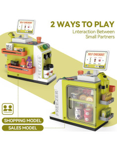 Juego de Caja Registradora para Niños POFJOEQ 48PCS Verde 2