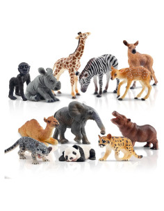 Figuras de Animales del Bosque Toymany - 12 Piezas Realistas
