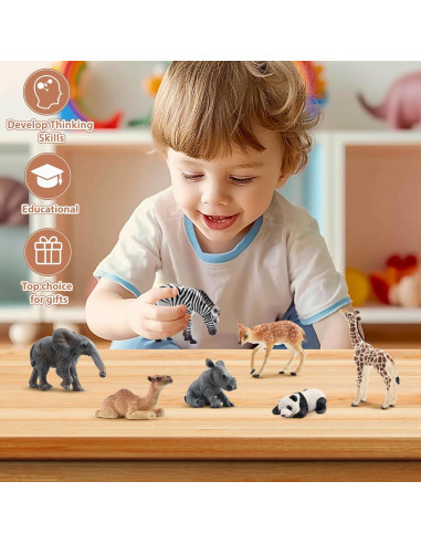 Figuras de Animales del Bosque Toymany - 12 Piezas Realistas