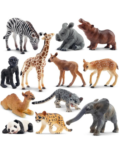 Figuras de Animales del Bosque Toymany - 12 Piezas Realistas
