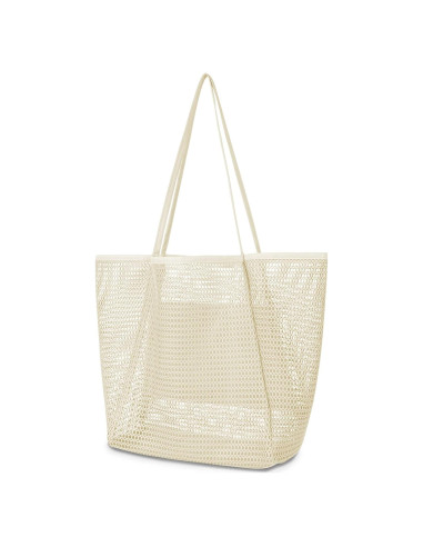 Bolsa de Playa de Malla Grande Iioscre 45.7x35.6cm Beige