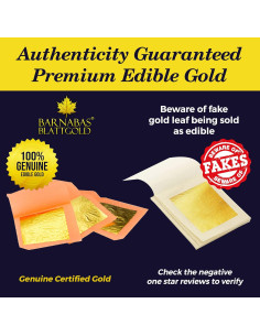 Hoja de Oro Comestible 24K Barnabas Blattgold - 5 Unidades 38mm 2