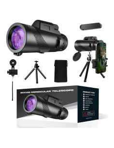 Telescopio Monocular Central Life 80x100 HD con Adaptador