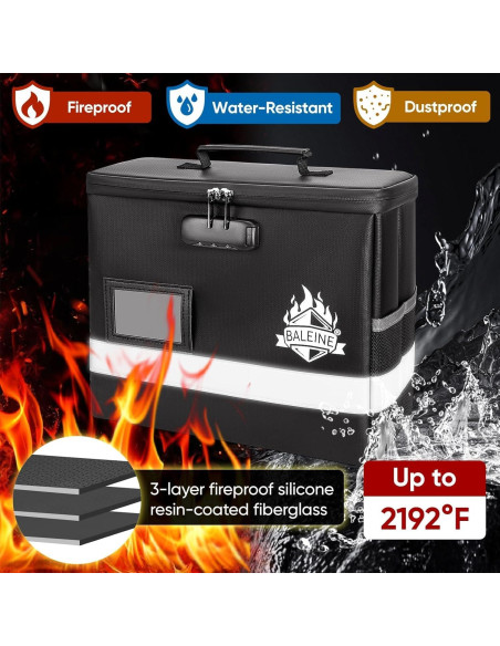 Caja de Documentos a Prueba de Fuego BALEINE 31.5x26.4x15.2cm
