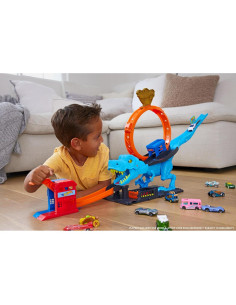 Juego de pista Hot Wheels City T-Rex Chomp Down con coche 2