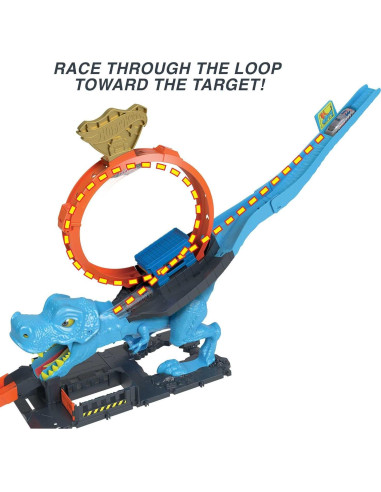 Juego de pista Hot Wheels City T-Rex Chomp Down con coche