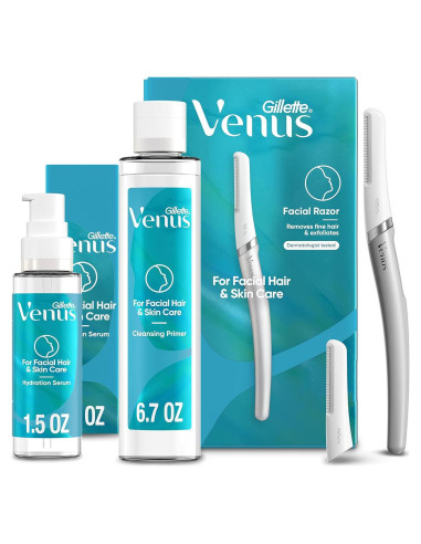 Kit de Afeitado Facial Gillette Venus con Dermaplaning y Cuchillas