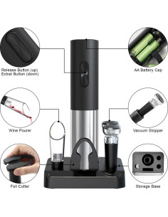 Juego de Sacacorchos Eléctrico COKUNST 4 en 1 con Soporte 2