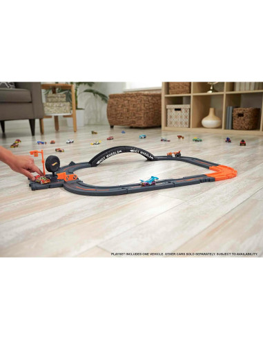 Juego de Pista de Autos Hot Wheels, 10 Piezas con Vehículo