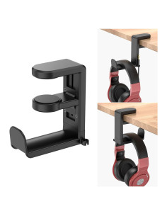 Soporte para Auriculares Rotatorio EURPMASK - Ajustable Negro