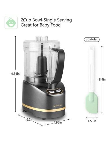 Procesador de Alimentos Mini La Reveuse 200W 2 Tazas Gris