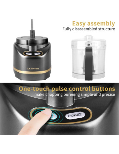 Procesador de Alimentos Mini La Reveuse 200W 2 Tazas Gris