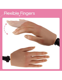 Mano de Práctica para Uñas Acrílicas TGIRL Derecha Silicona 2