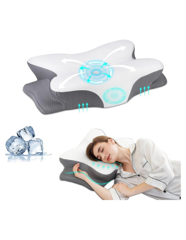 Almohada Ergonómica HBYGE de Espuma Viscoelástica 63x42 cm