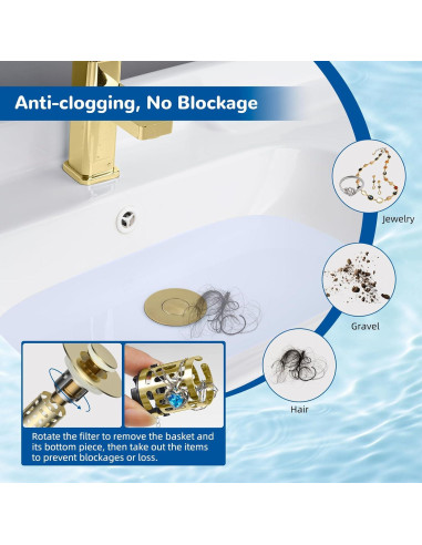 Filtro de Drenaje de Lavabo Hibbent 3 en 1 Acero Inoxidable